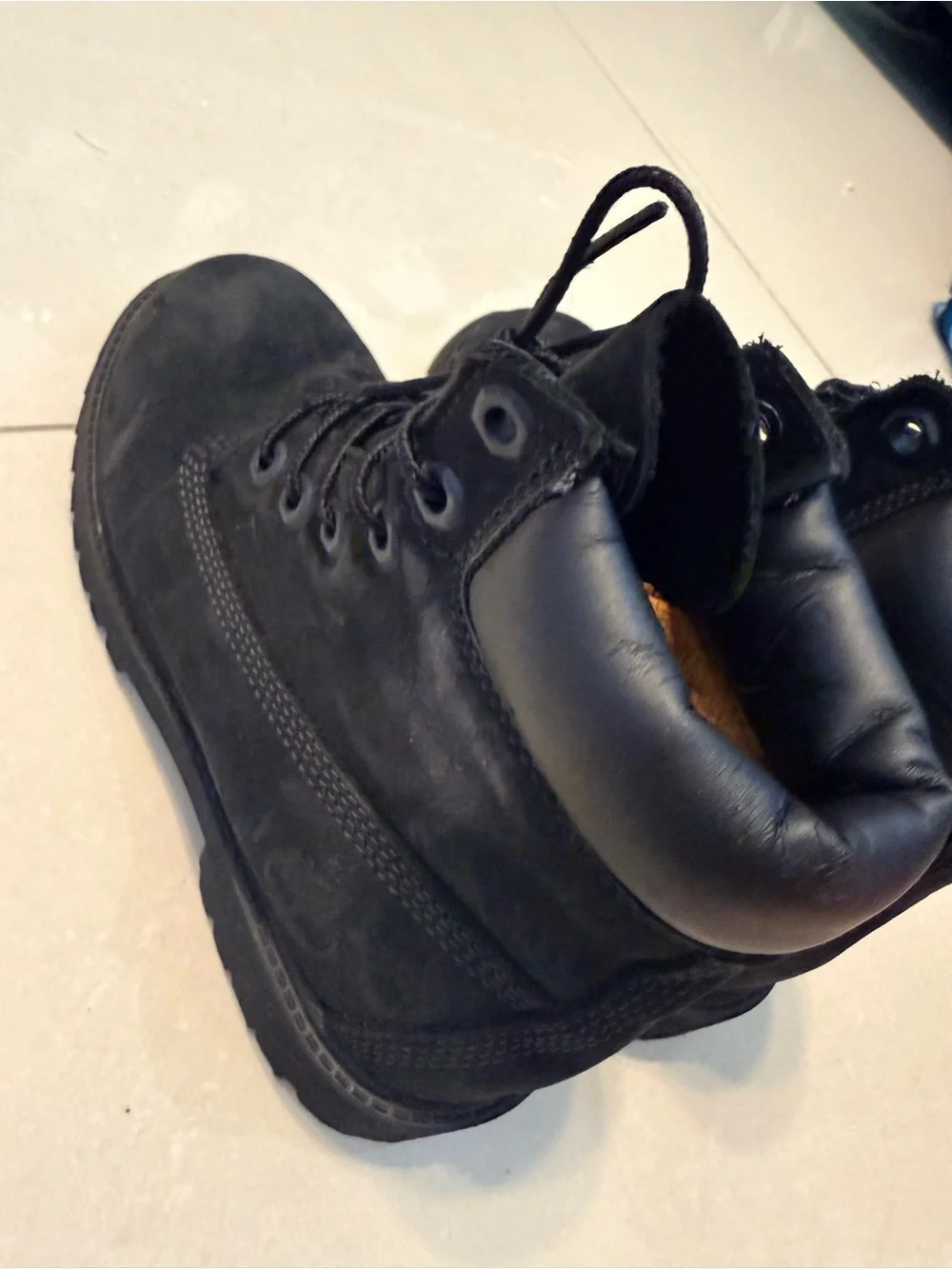 GRADE SCHOOL big kids black TIMBERLAND PREMIUM 6-INCH WATERPROOF BOOT Size 3.5Y